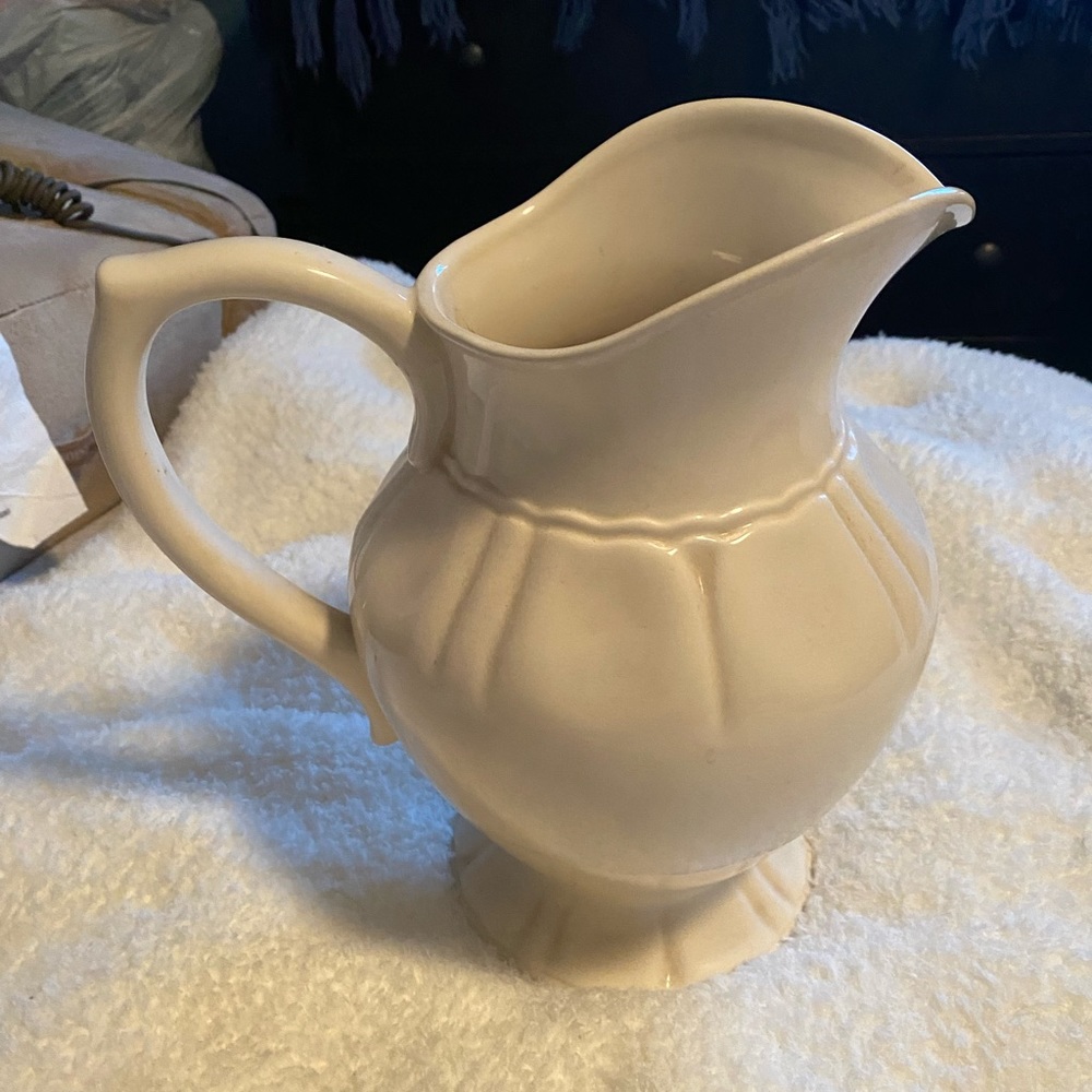 White ceramic pitcher